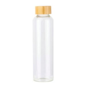 A3148 - CILINDRO DE VIDRIO BOROSILICATO CON TAPA DE BAMBÚ 600 ML. NATURALLS
